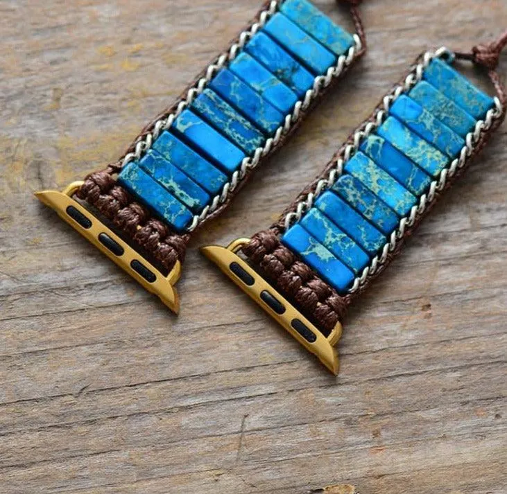 Blue Jasper Beads Apple Watch Band