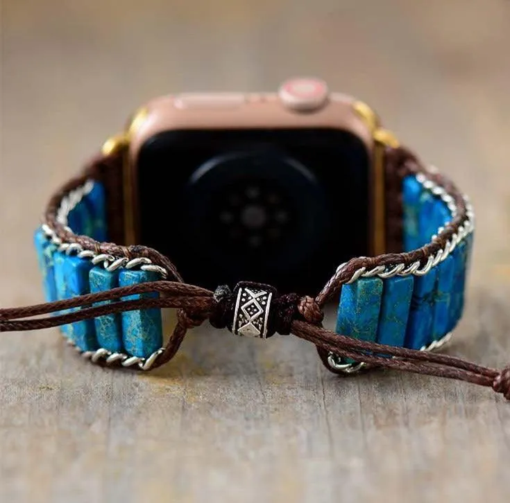 Blue Jasper Beads Apple Watch Band