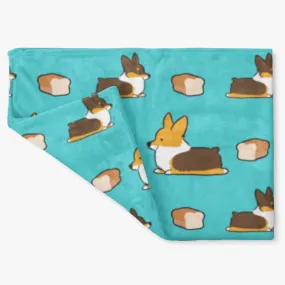 Blue Loaf Tricolor Corgi Fleece Blanket | 3 Sizes