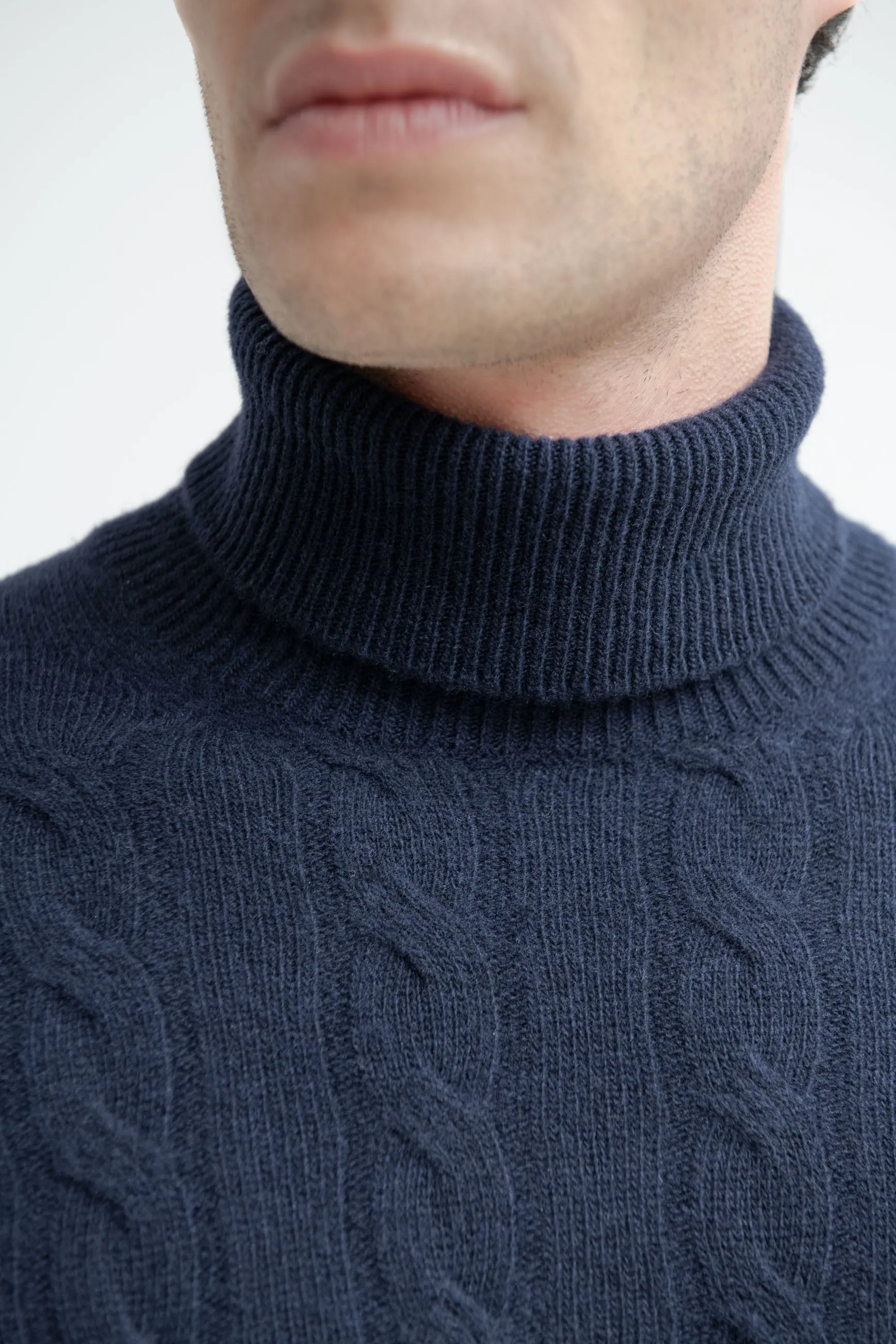 Blue turtleneck – Made in Italy