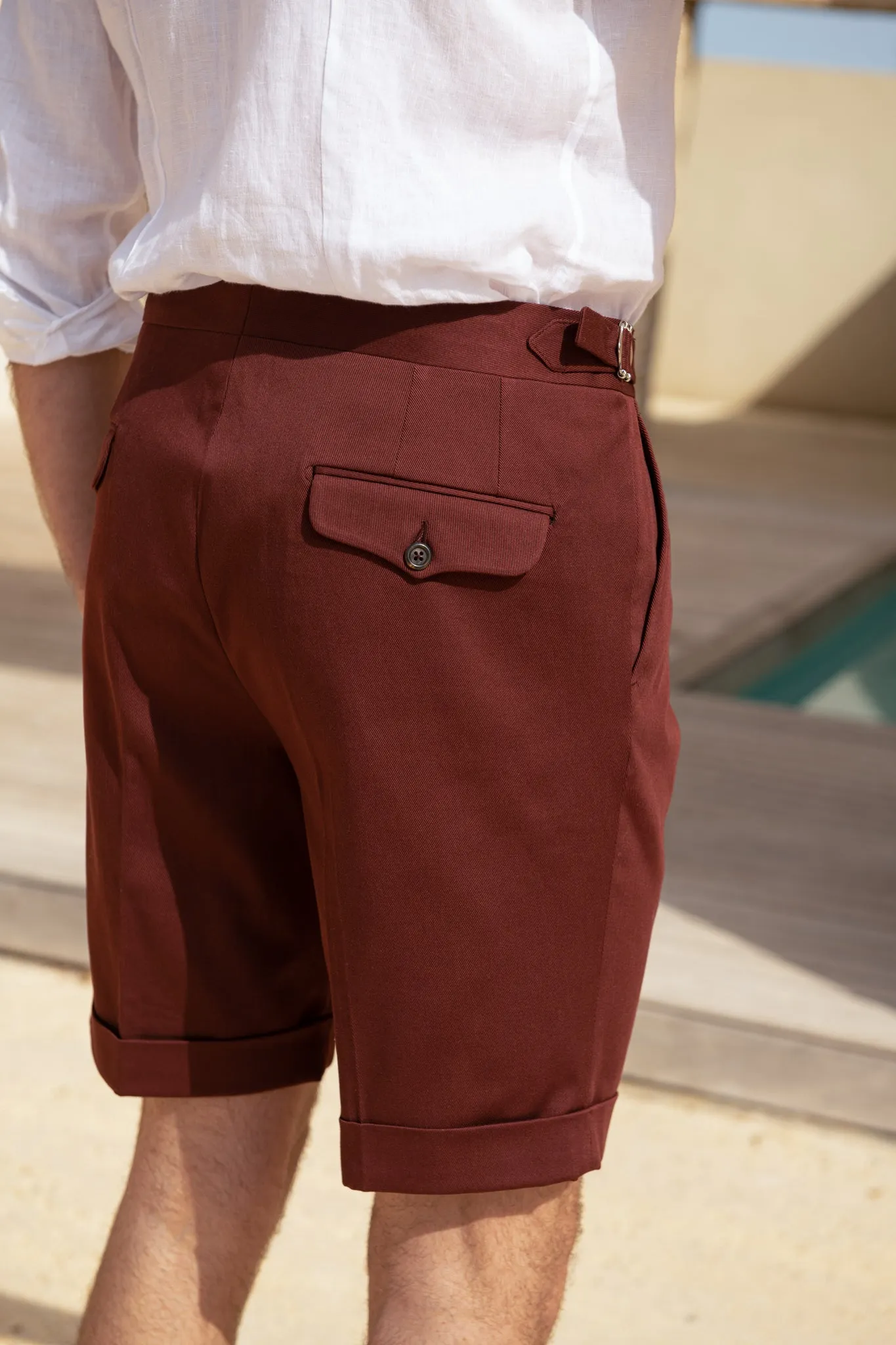 Bordeaux cotton shorts - Made in Italy