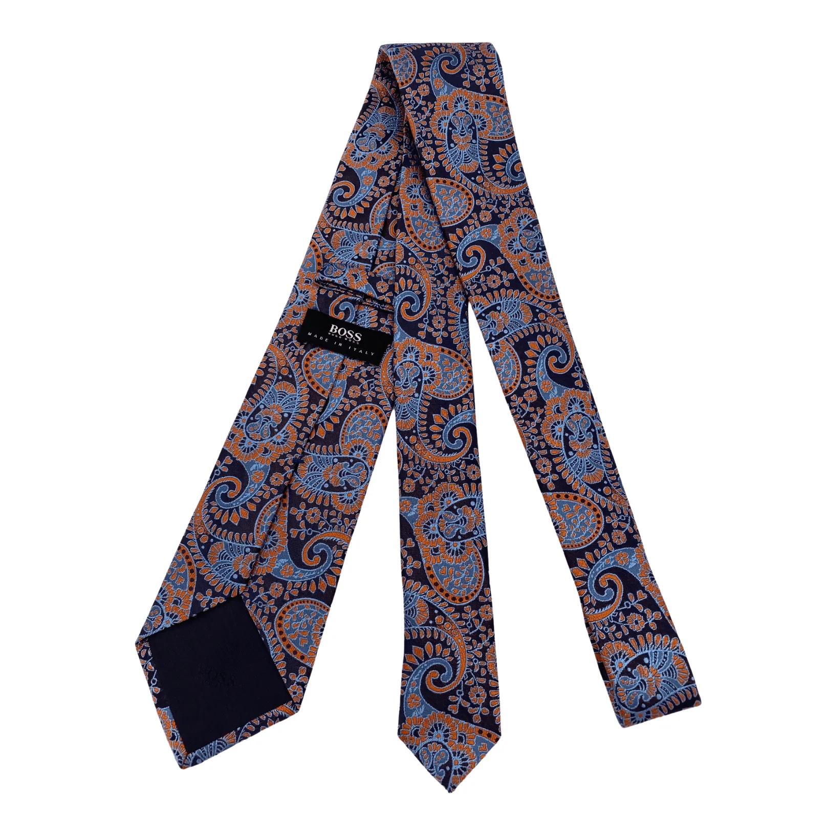 BOSS by HUGO BOSS Silk Paisley Tie - Blue & Orange