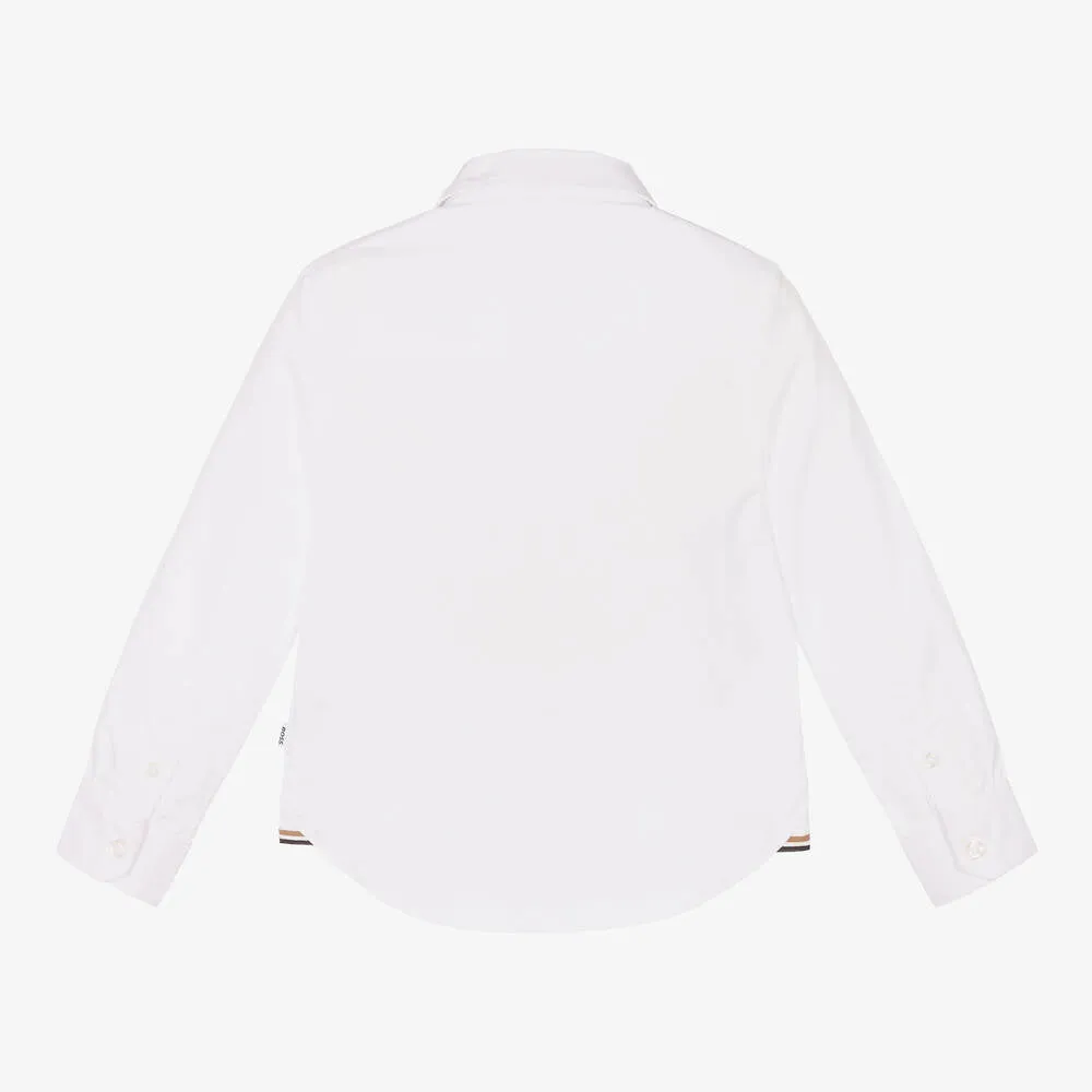 Boss Long Sleeved Shirt White