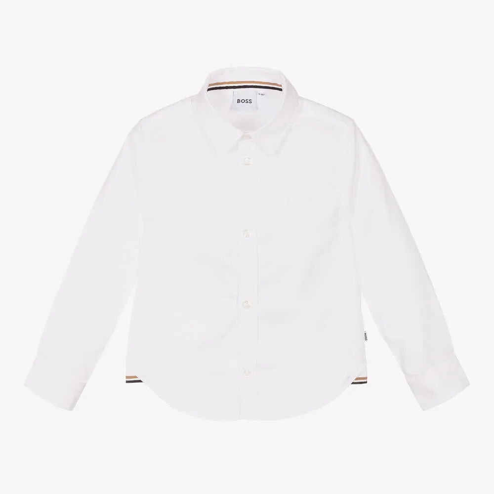 Boss Long Sleeved Shirt White