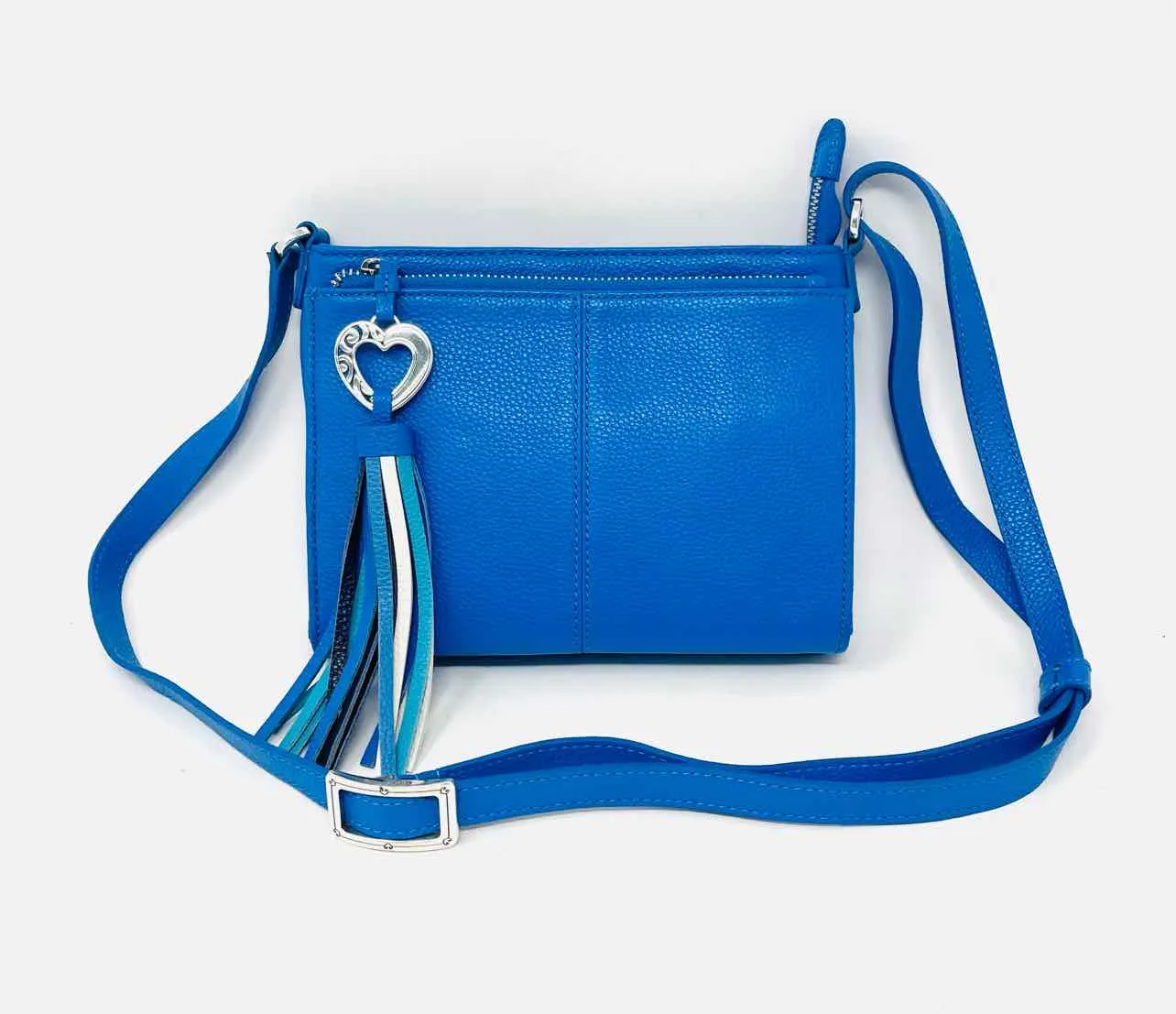 Brighton Royal Blue Pebbled Leather W/ BAG! Designer Crossbody Purse