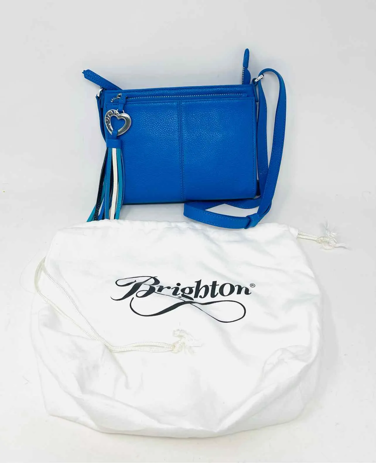 Brighton Royal Blue Pebbled Leather W/ BAG! Designer Crossbody Purse