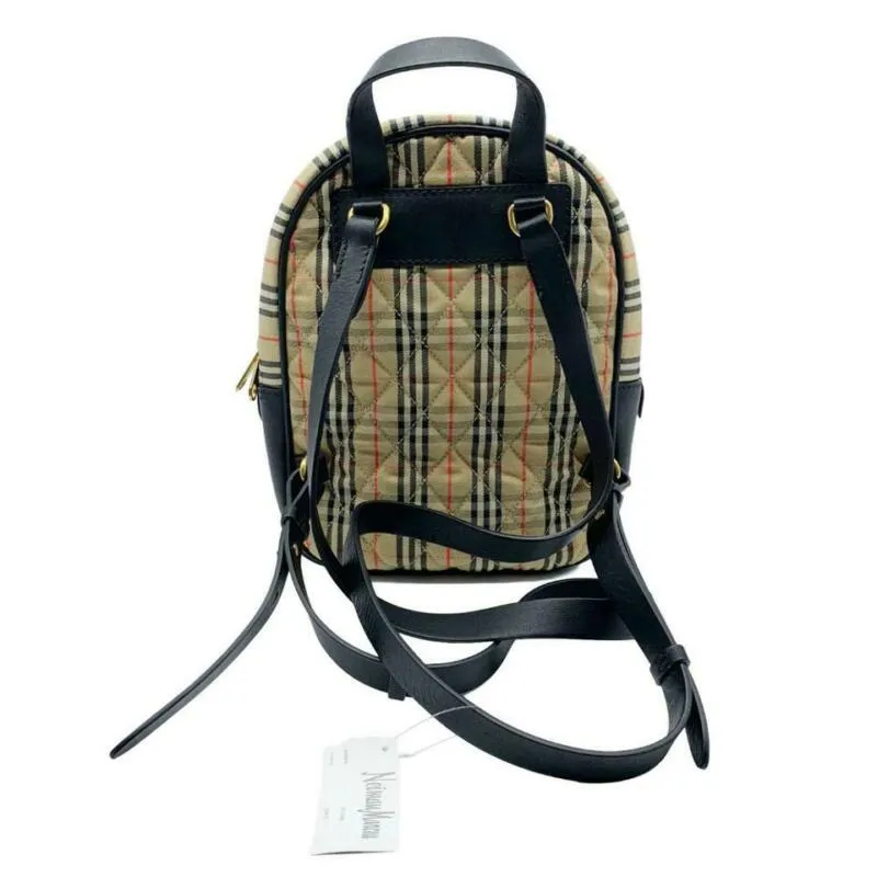 Burberry Link 1983 House Check Brown Canvas Backpack