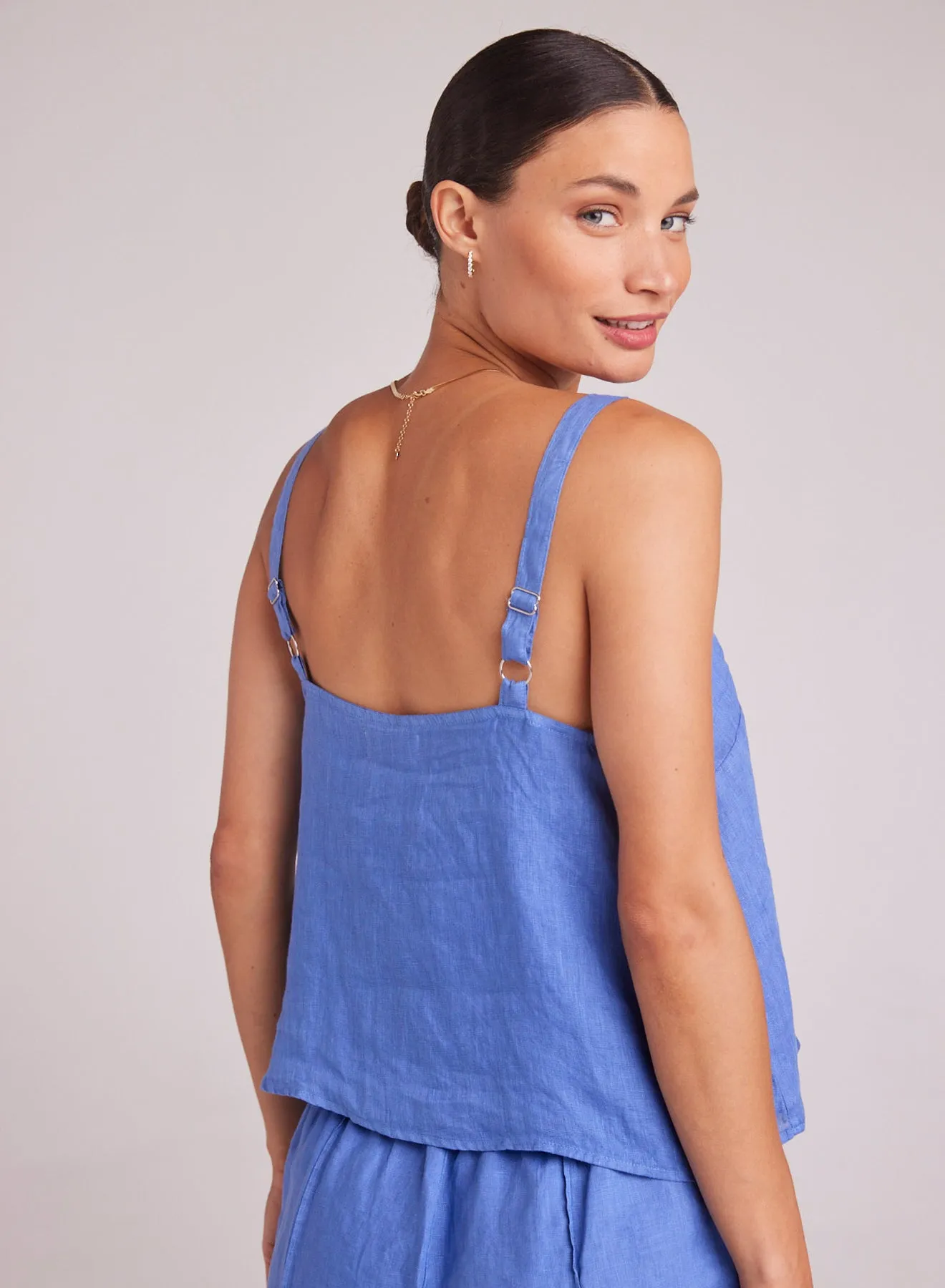 Button Front Cami - Bahia Blue