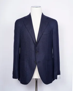 Caruso Blue Melangé Herringbone Jacket