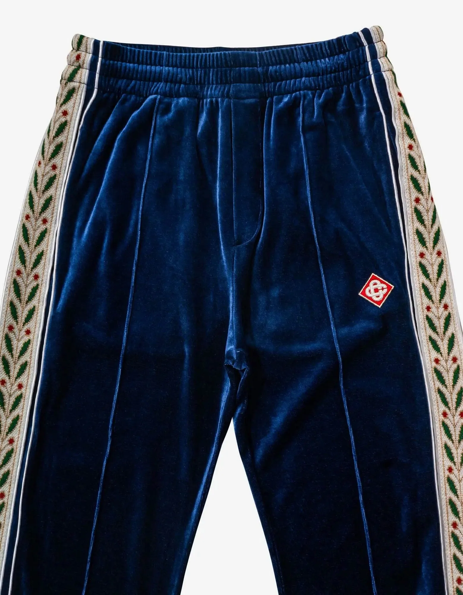 Casablanca Navy Blue Laurel Velour Track Pants