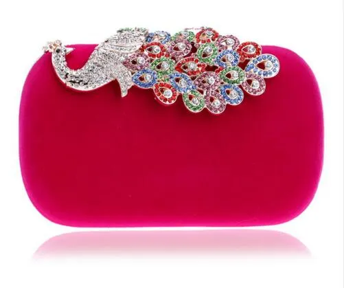 Chain Shoulder Women Evening Bags Velvet  Small Clutch Fashion Bags