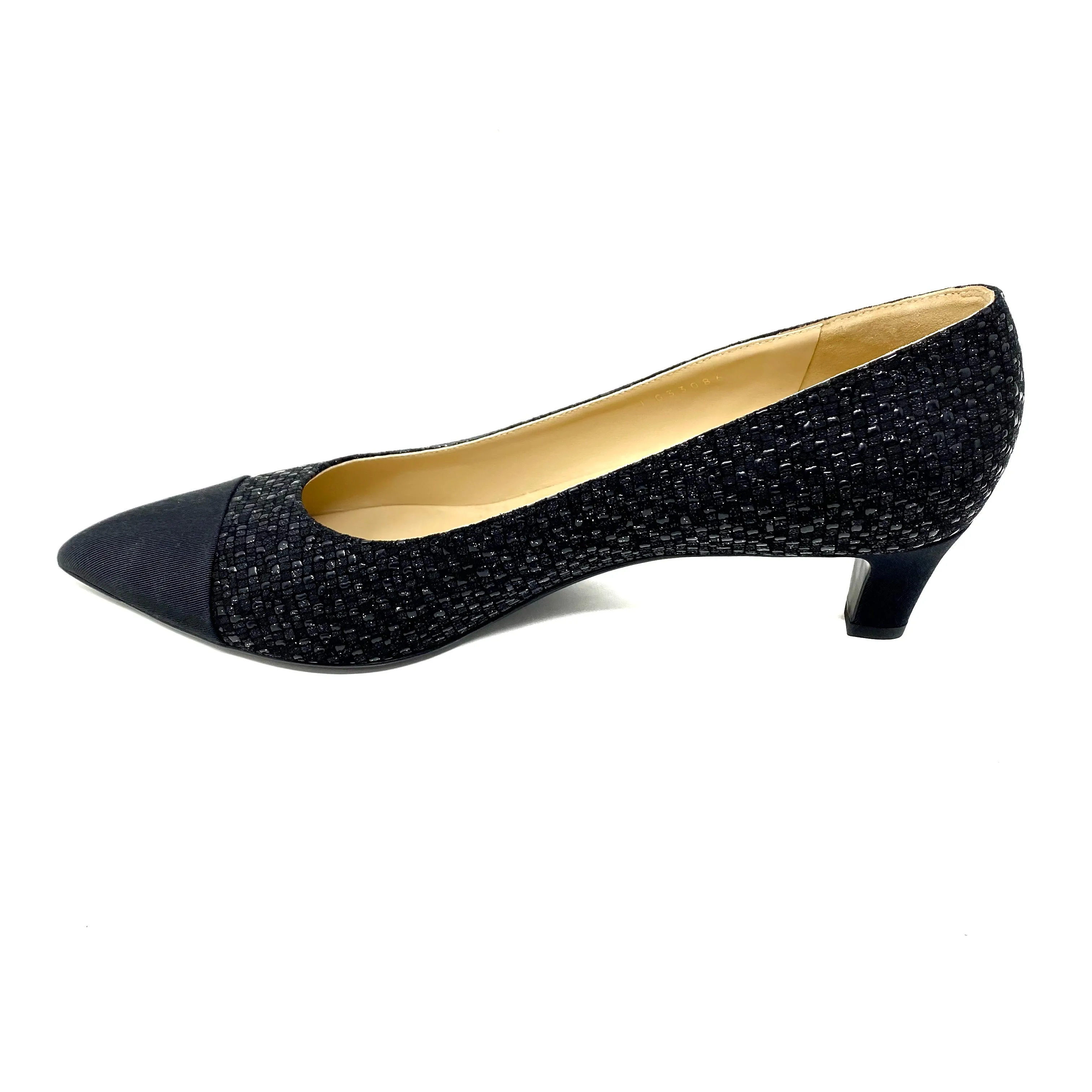 CHANEL Black Tweed Gabrielle Coco Chanel Pump G33086 Size 42