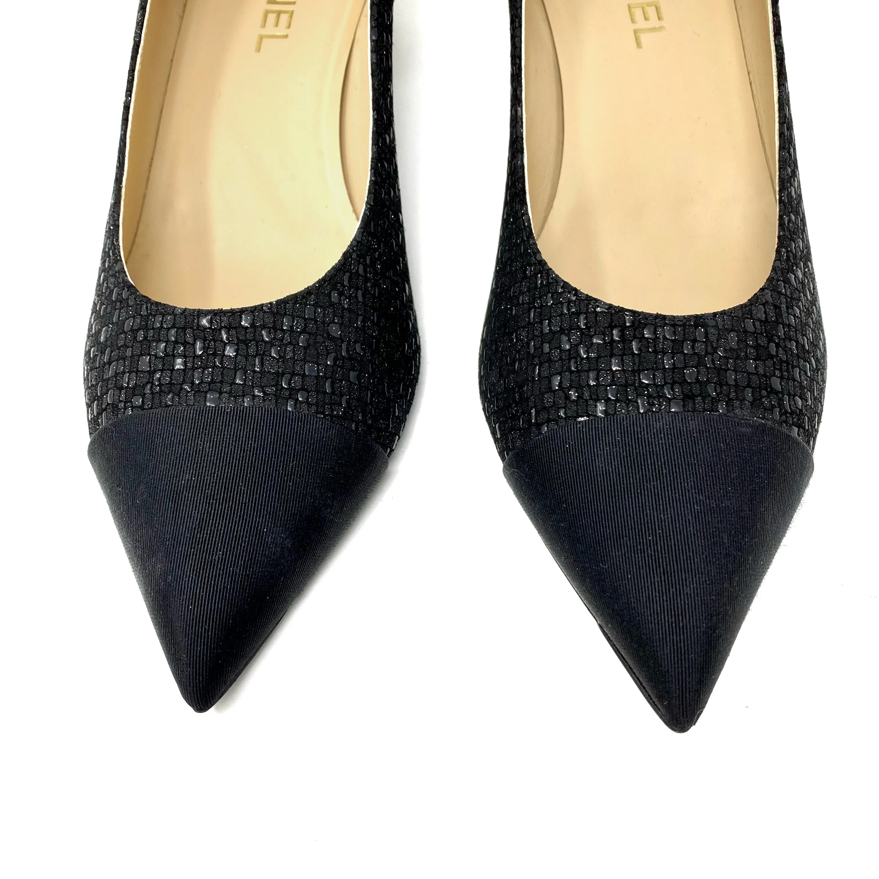 CHANEL Black Tweed Gabrielle Coco Chanel Pump G33086 Size 42