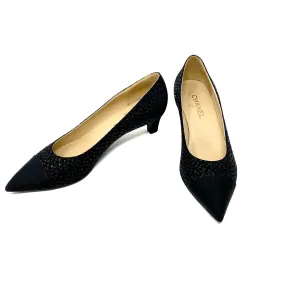 CHANEL Black Tweed Gabrielle Coco Chanel Pump G33086 Size 42