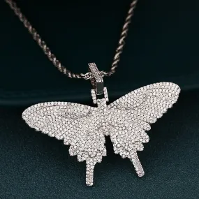 Charm Crystal Butterfly Necklace- Bling Butterfly Hip Hop Jewelry