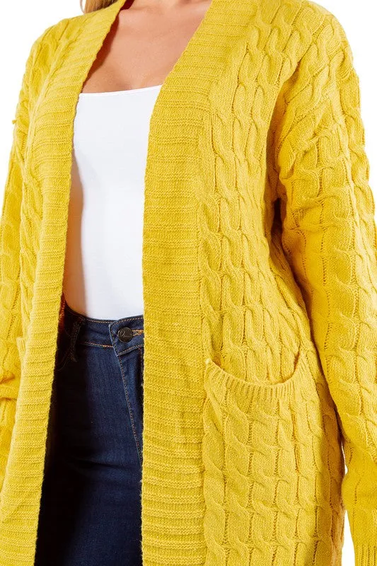 Chic Comfort Maxi Sweater Cardigan | Yellow