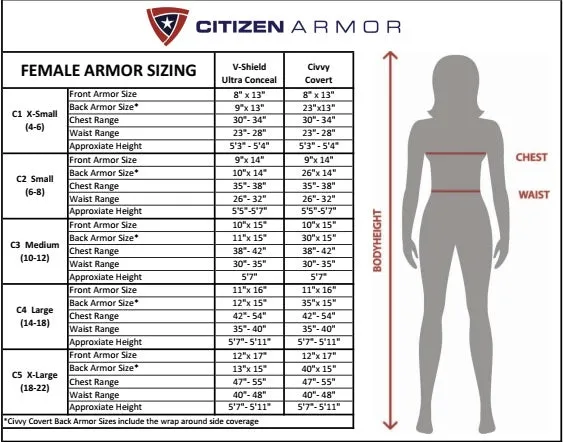 Citizen Armor Covert Female Body Armor and Carrier