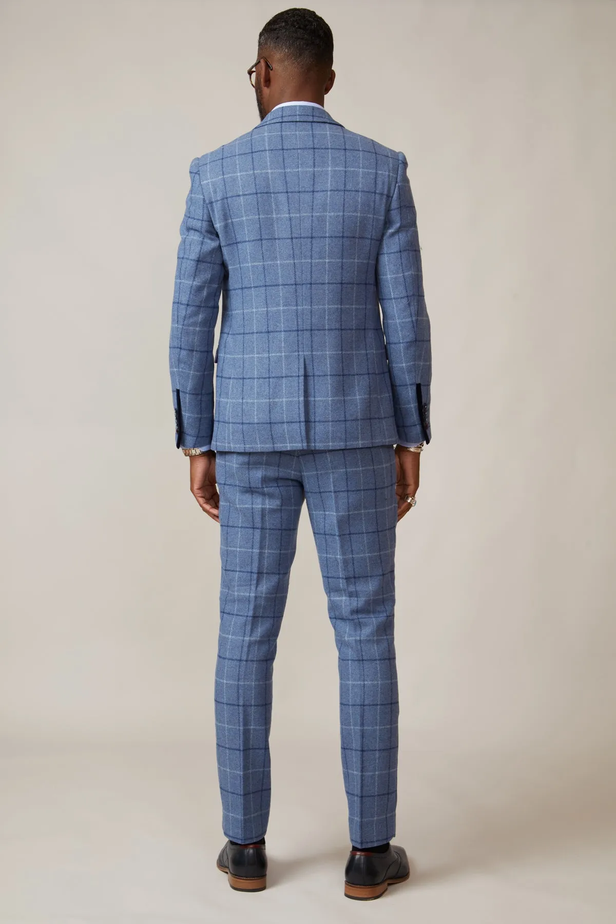 CLINTON - Blue Tweed Check Blazer