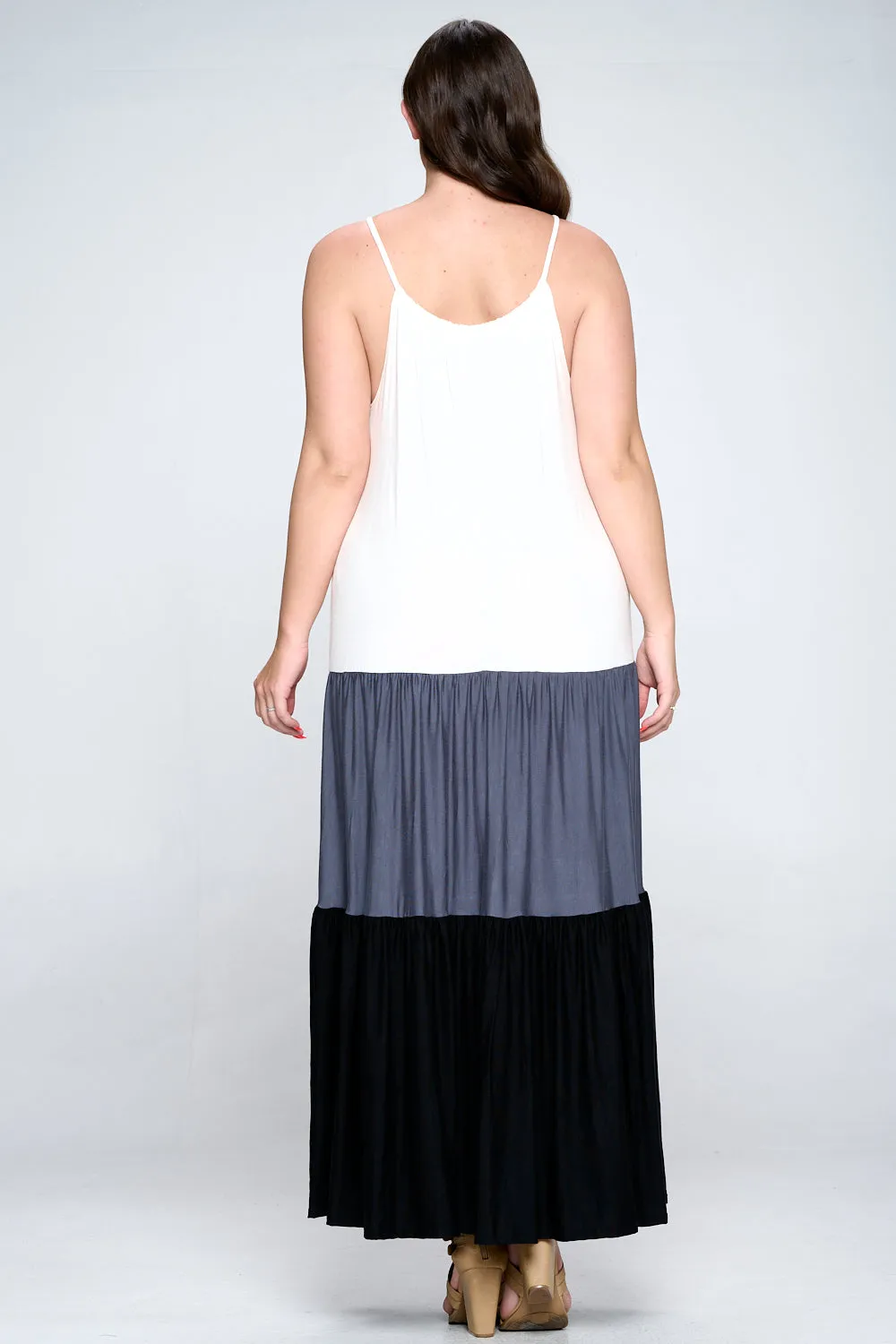 Colorblock Cami Neck Maxi Dress