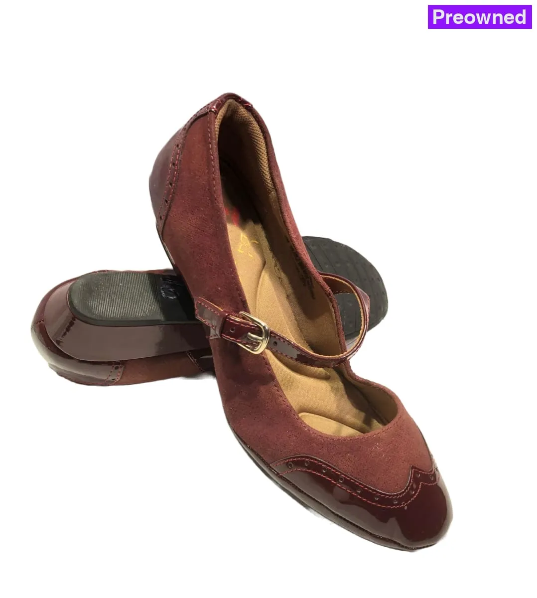 COMFORTIVA Women's •Amherst• Mary-jane Wedge  10M Bordeaux leather