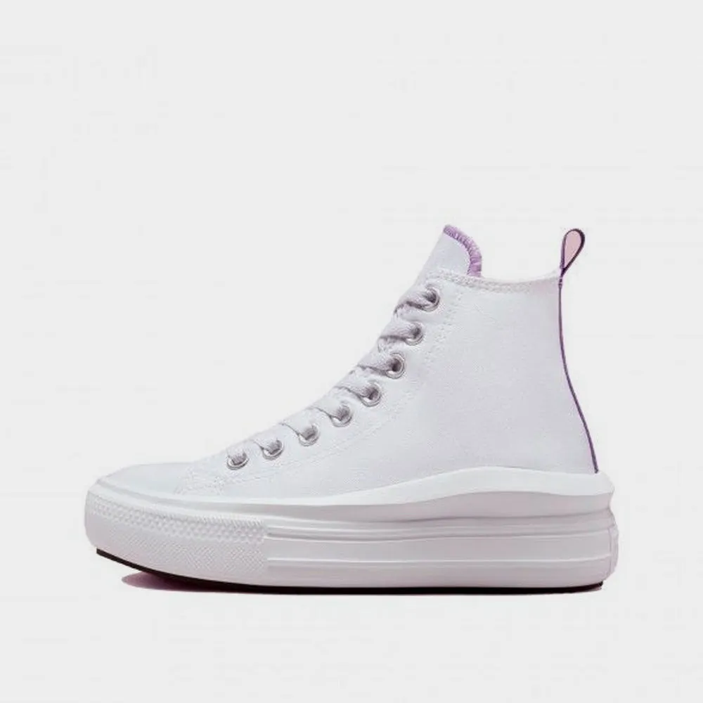 Converse Girls Chuck Taylor All Star Move Platform Sneaker White/Purple _ 174018 _ White