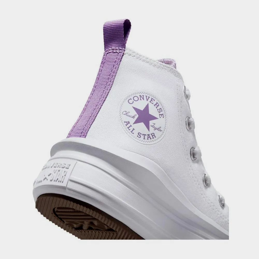 Converse Girls Chuck Taylor All Star Move Platform Sneaker White/Purple _ 174018 _ White