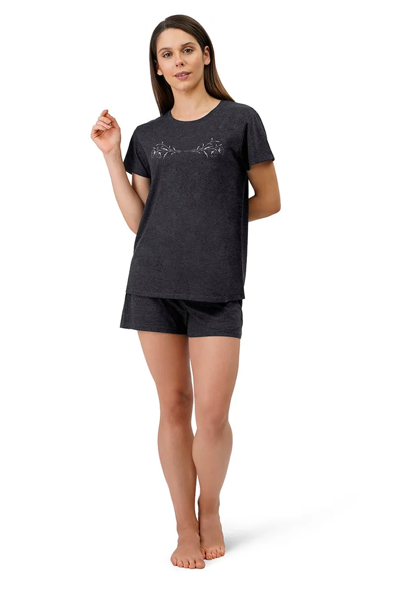 Cotton Blend Sleep T-shirt - Charcoal