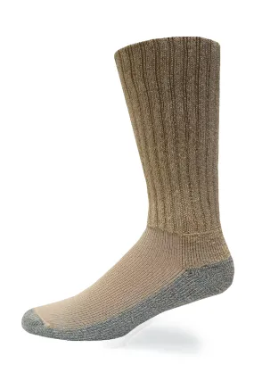 Cozy Diabetic Comfort Relax Fit Khaki Crew Socks