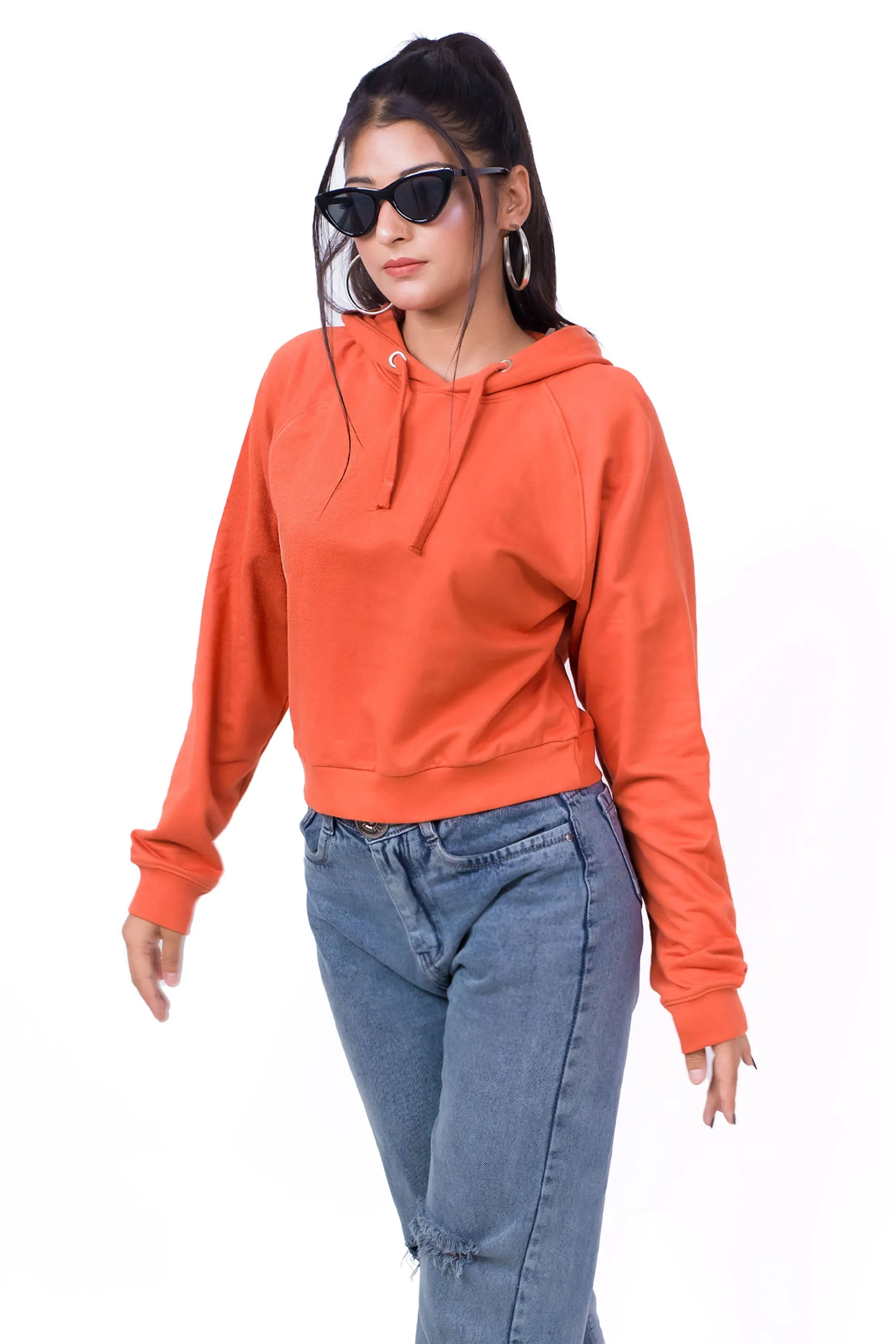 Crop Hoodie  Orange