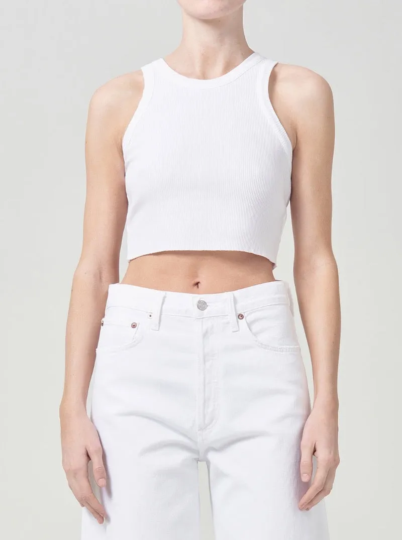 Cropped Bailey Tank in White