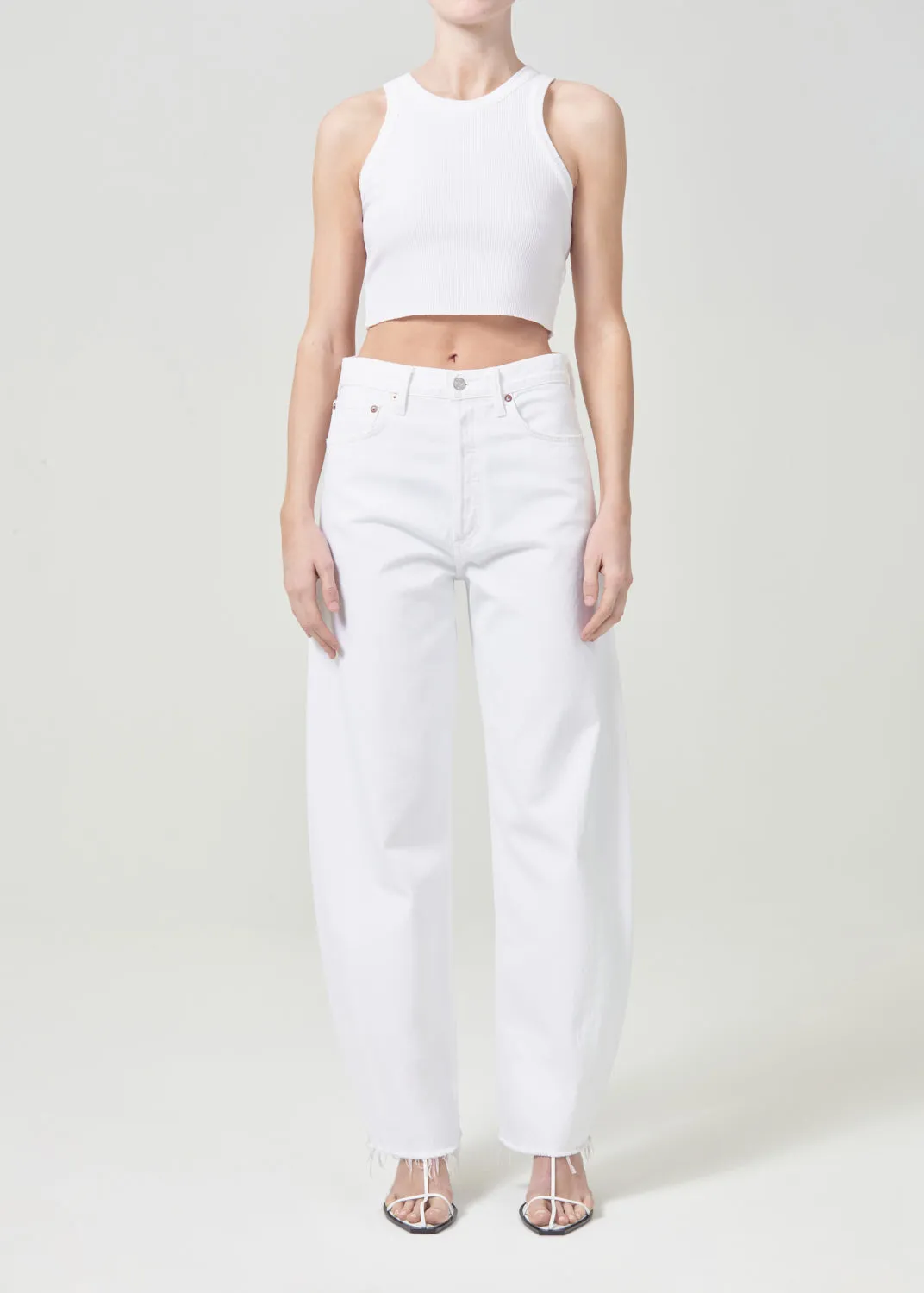 Cropped Bailey Tank in White