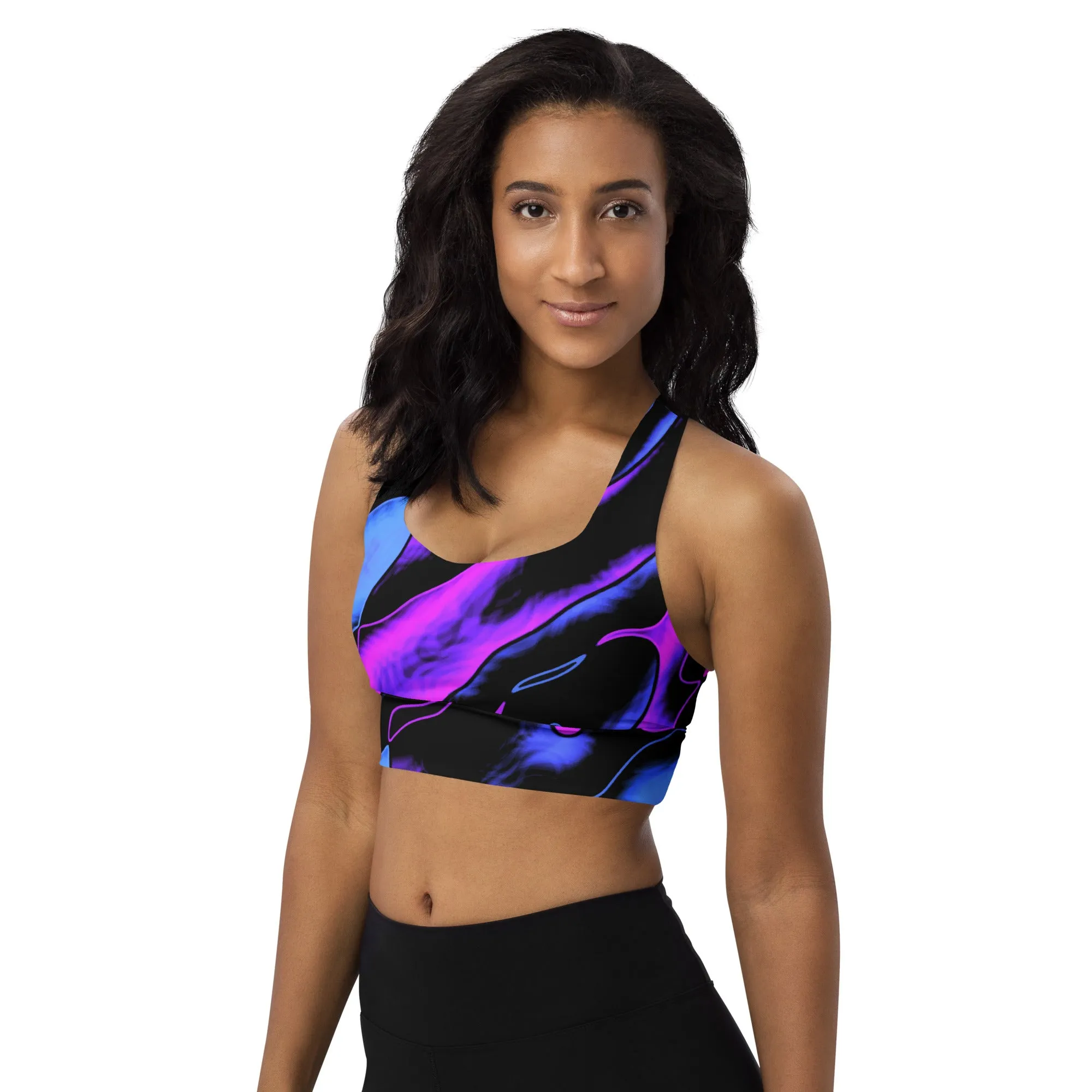 Dancing Blue Long line Sports Bra