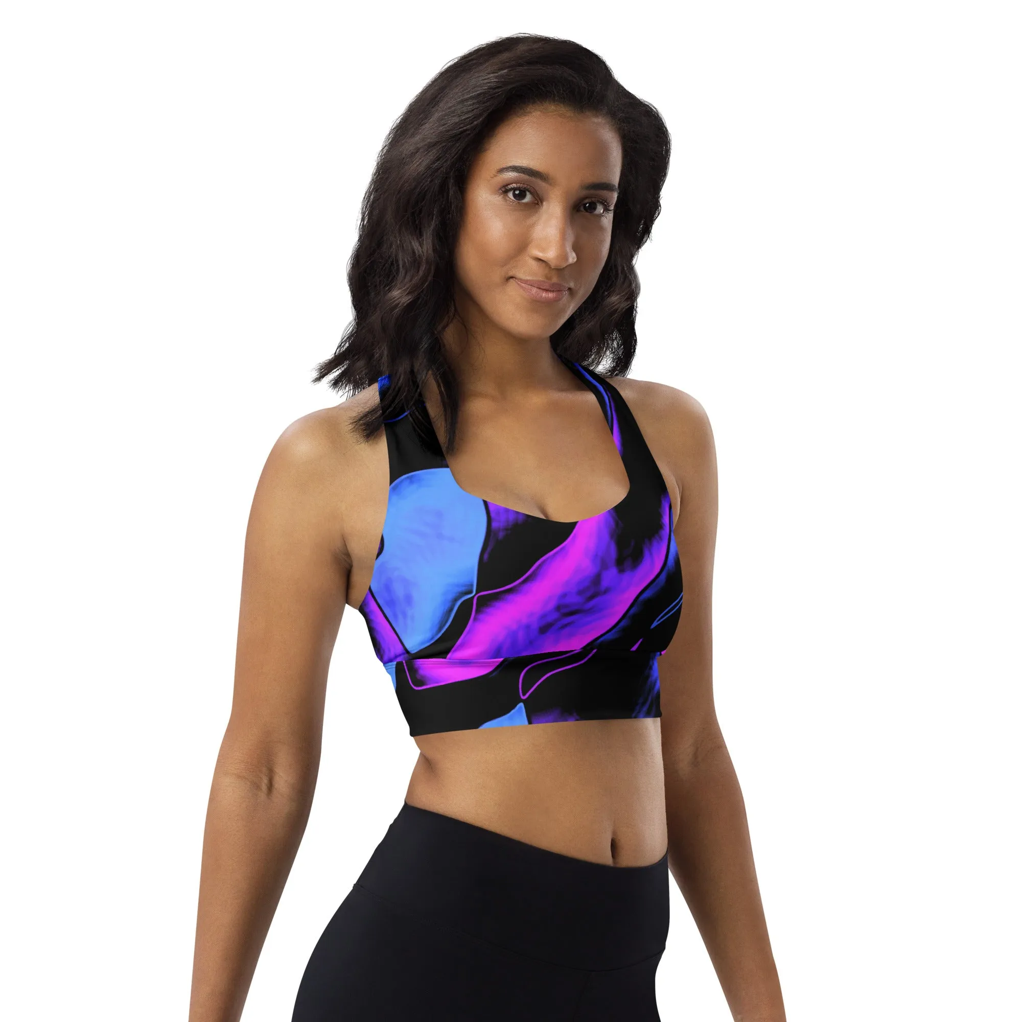 Dancing Blue Long line Sports Bra