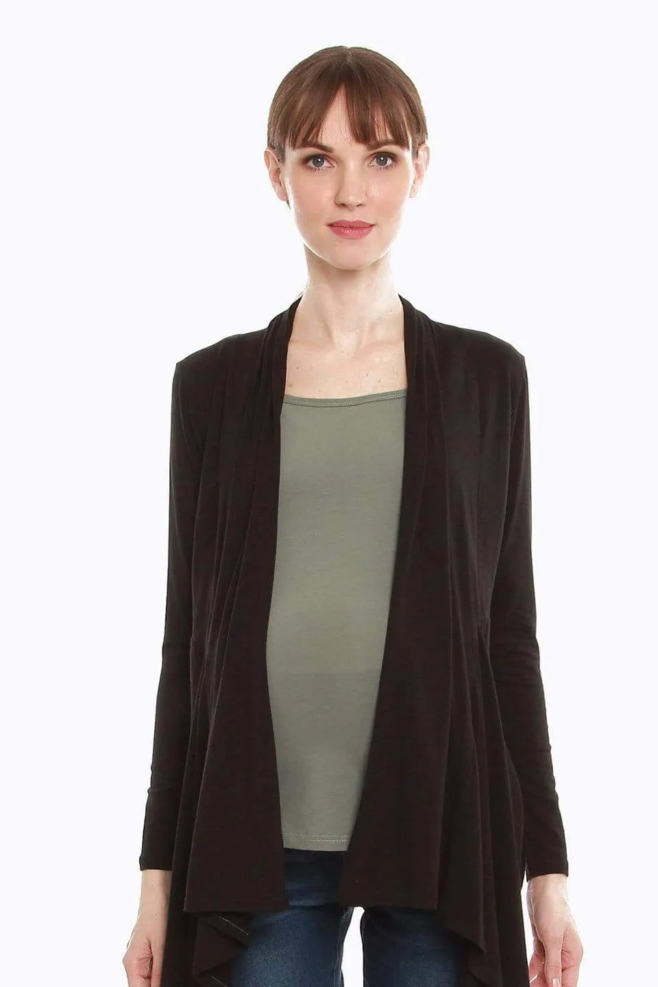 Darcy Bamboo Cotton Long Sleeve Cardigan Black