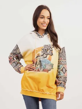 Delila Women Aztec Graphic Drawstring Hoodie