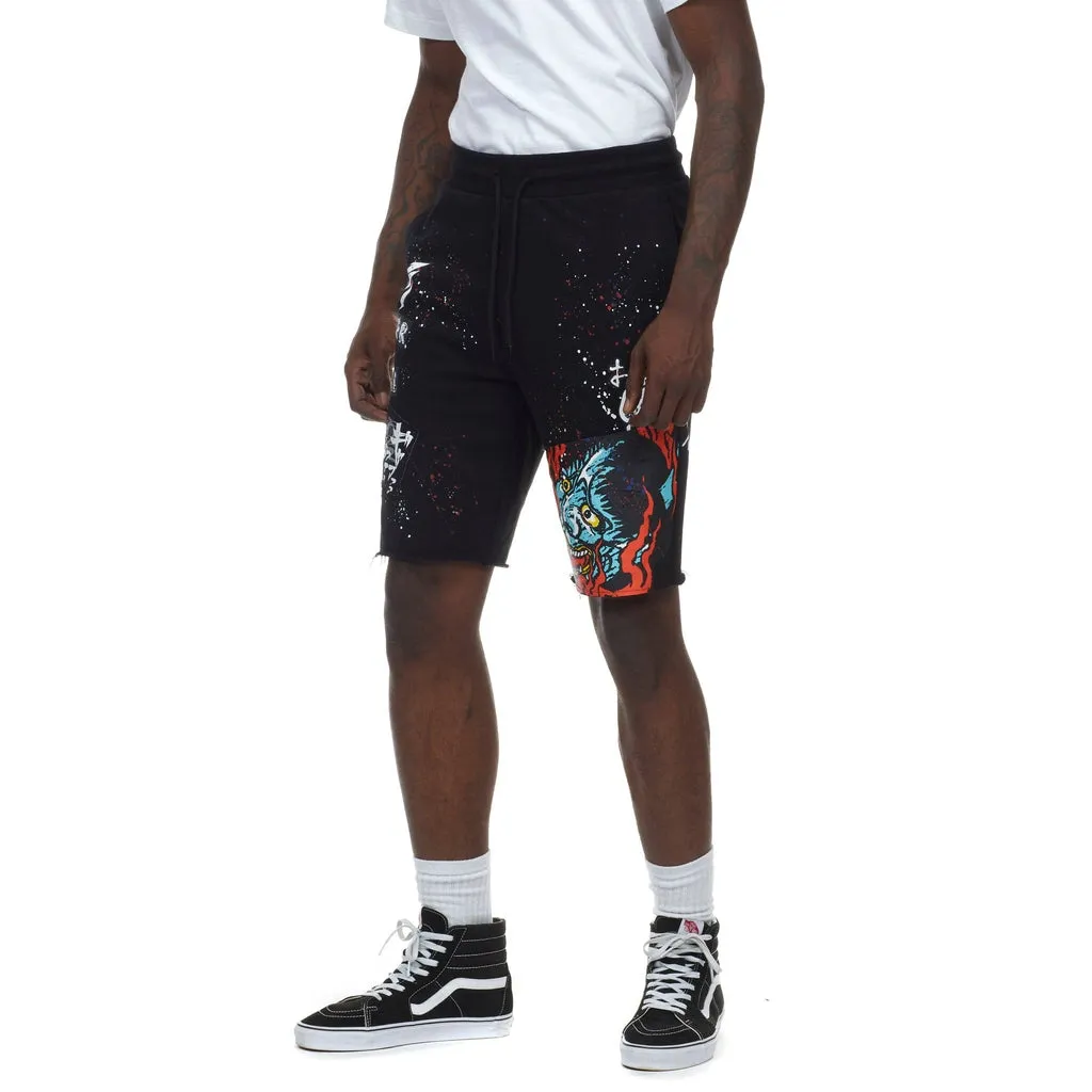 Demon Fleece Shorts - Black