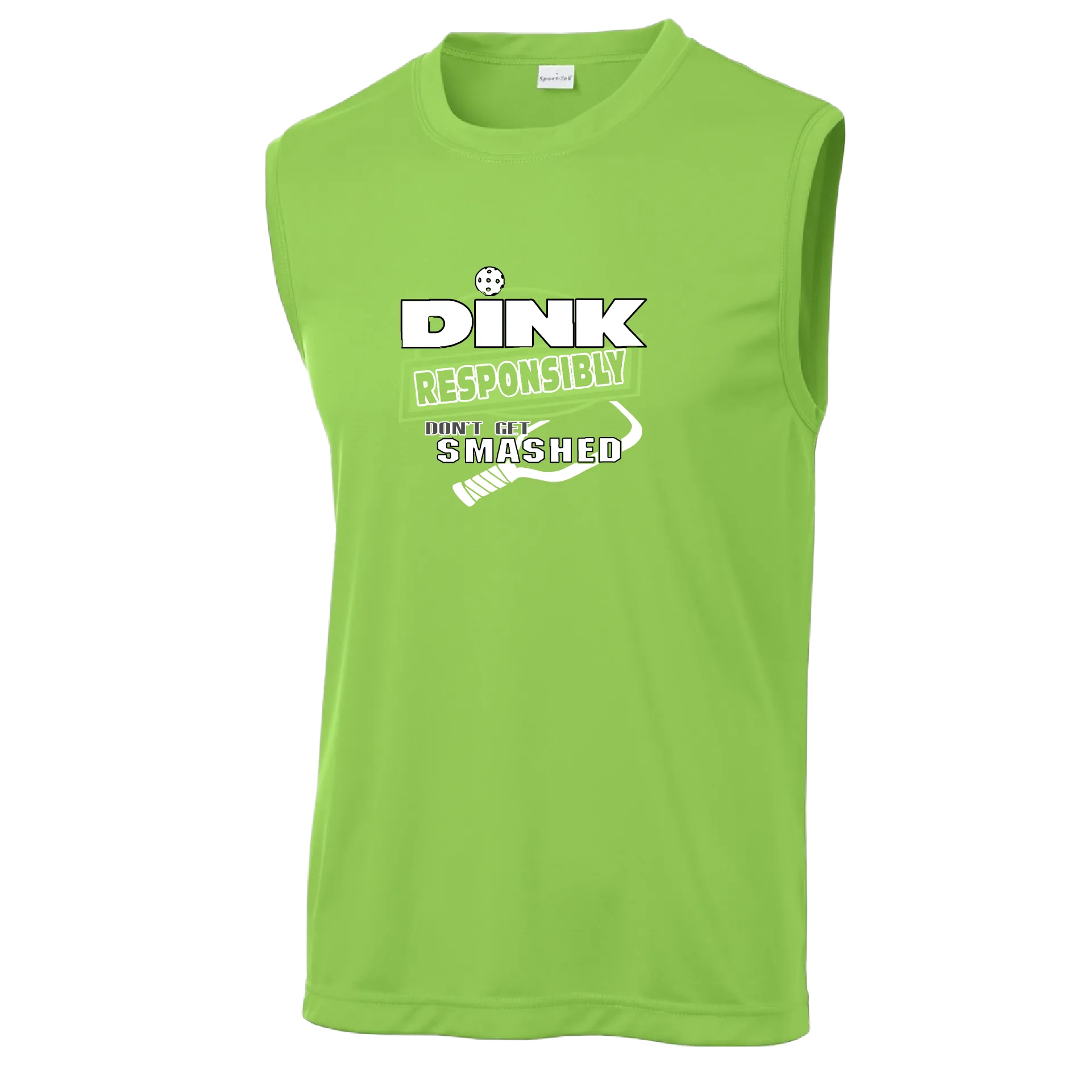 Dink Responsibly Don't Get Smashed | Men's Sleeveless Pickleball Shirt | 100% Polyester