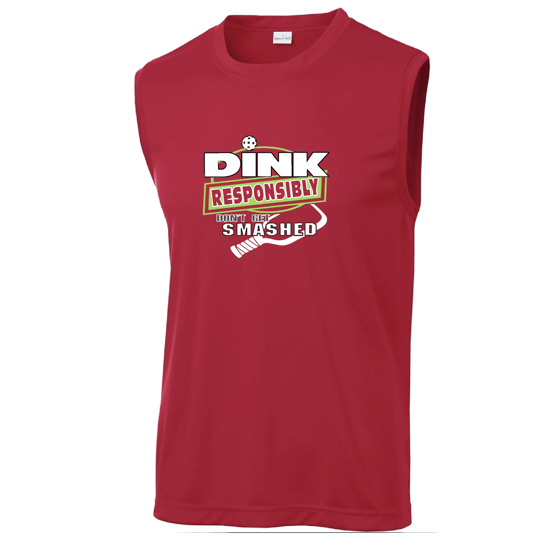 Dink Responsibly Don't Get Smashed | Men's Sleeveless Pickleball Shirt | 100% Polyester