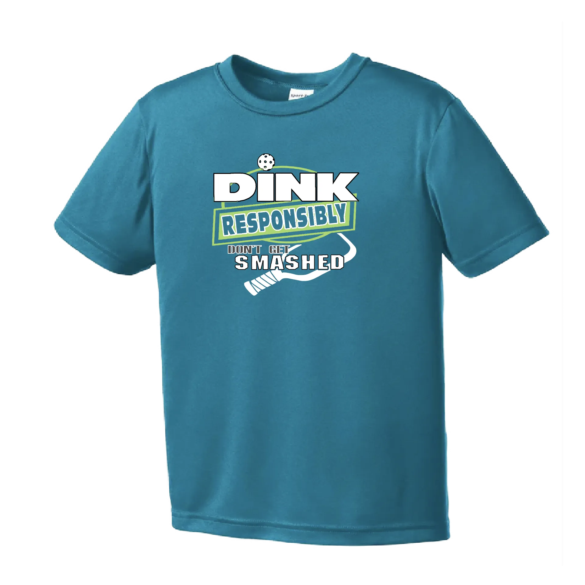 Dink Responsibly, Don't Get Smashed | Youth Short Sleeve Athletic Shirt | 100% Polyester