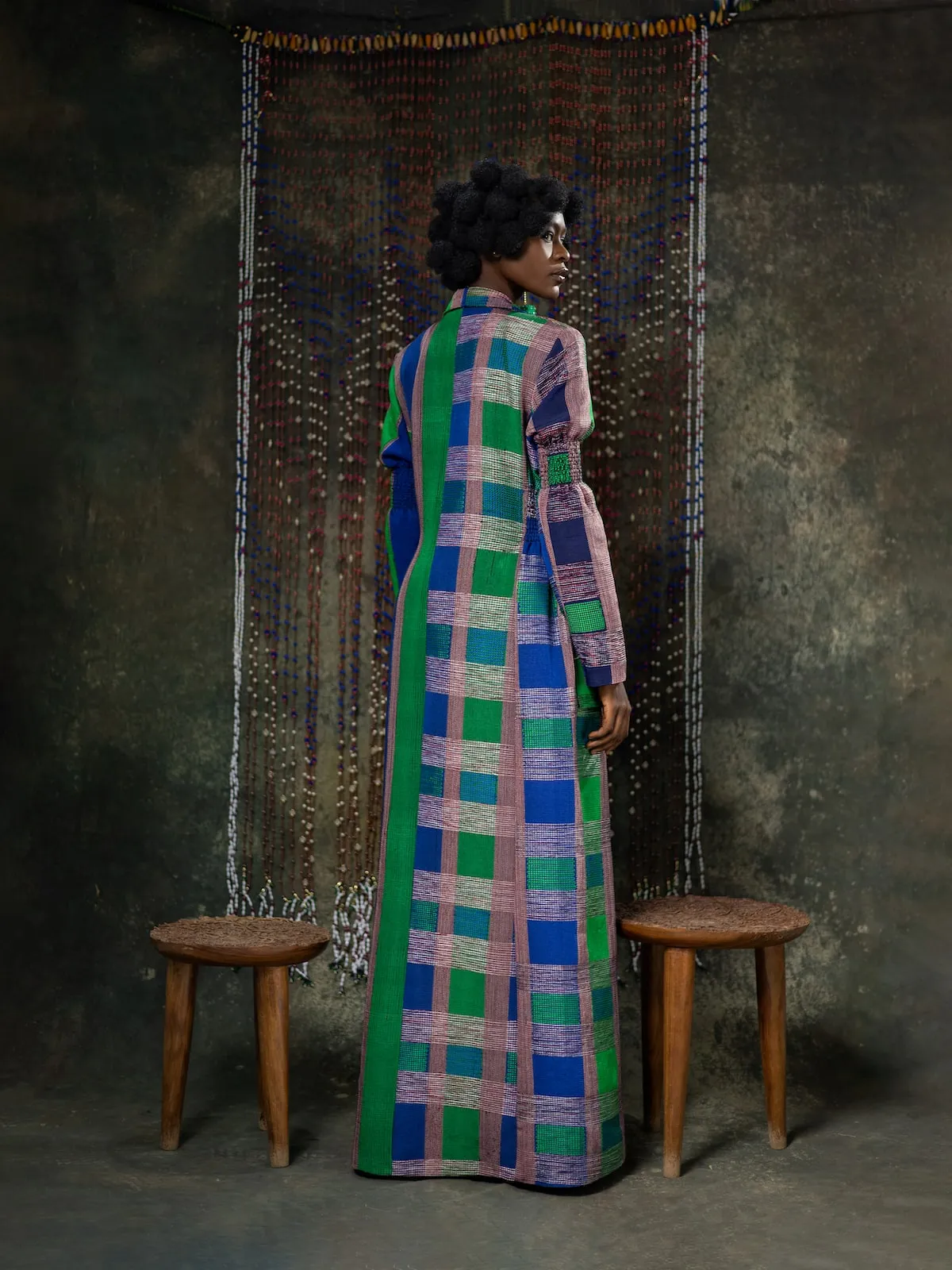 Dual-Print Akwete Coat