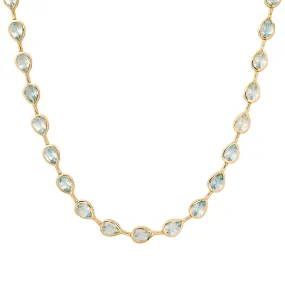 East West Blue Topaz Teardrop Collar Necklace