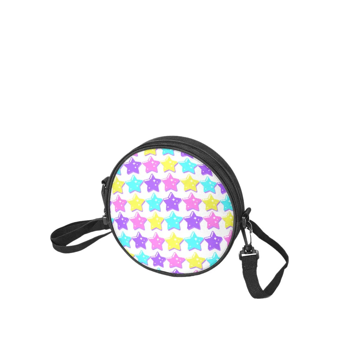 Electric Star Wave White Circle Crossbody Bag