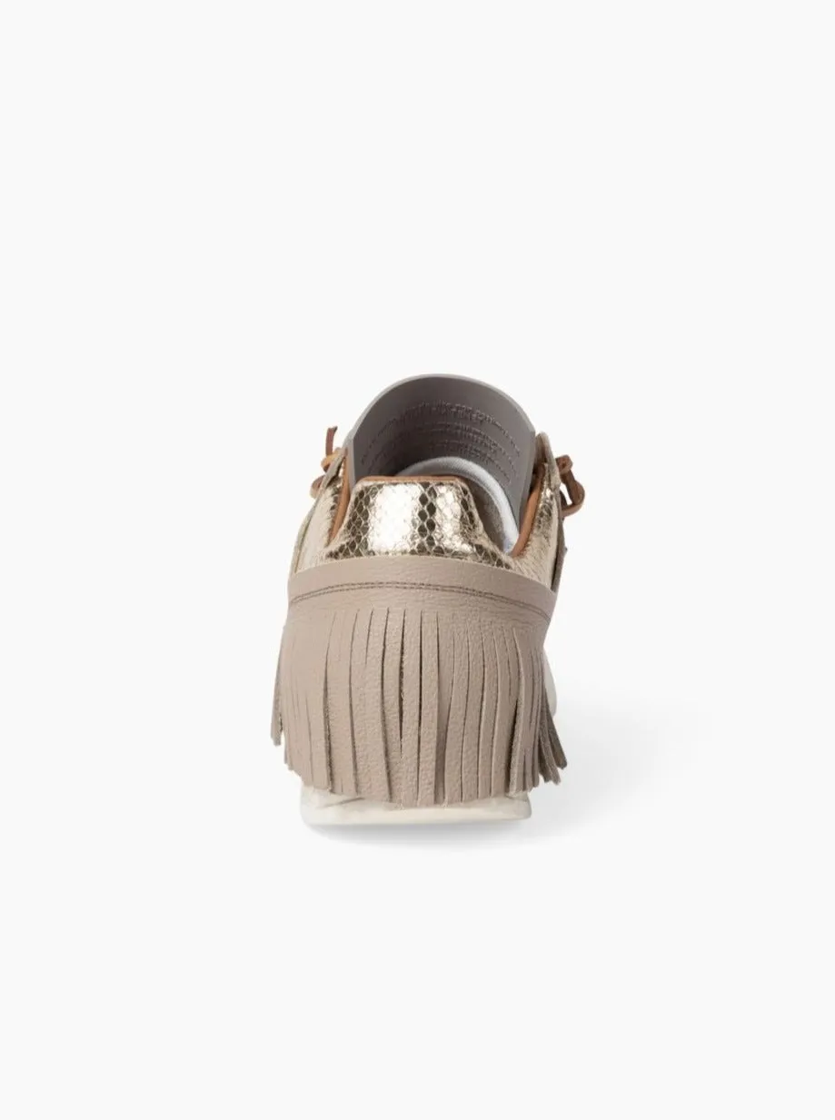 Esseutesse Leather Fringe Sneaker - Sand