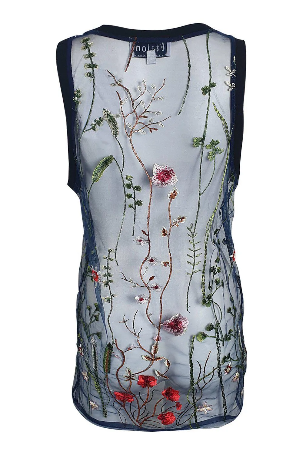 ETALON Steve Canar Blue Floral Illusion Tank Top (S)