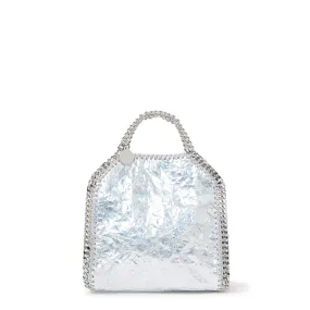 Falabella Stellabration Crackled Metallic Tiny Tote, Silver