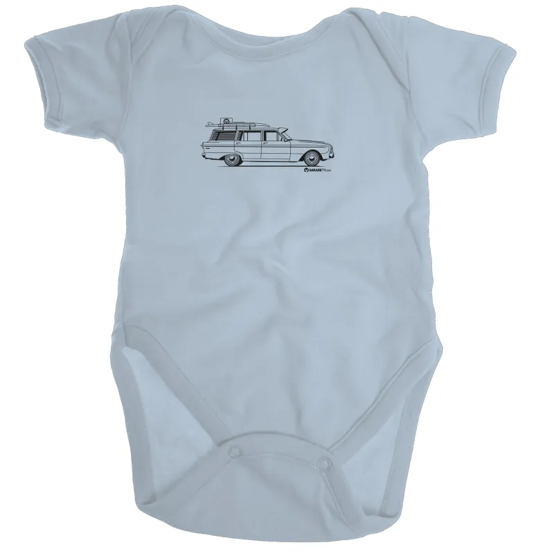 Falcon Wagon on the Side Organic Baby Onesie