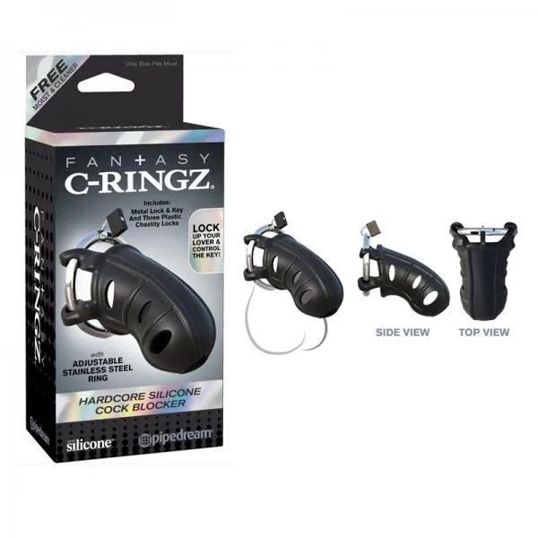 Fantasy C-Ringz Hardcore Silicone Cock Blocker Black