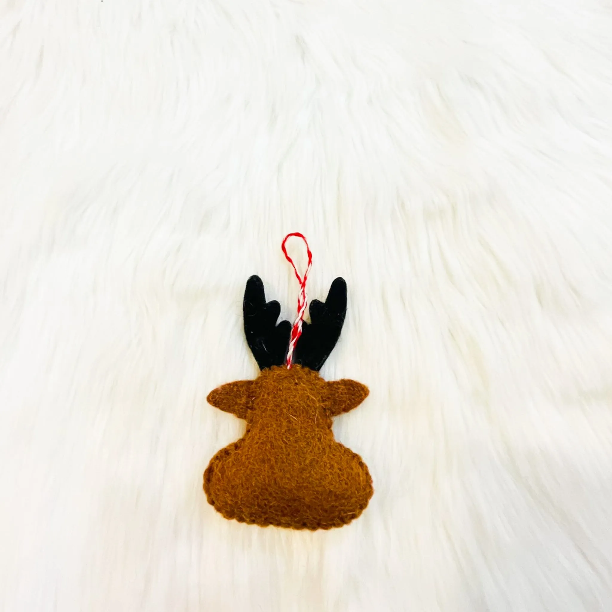 Felted Reindeer Christmas Tree Ornaments