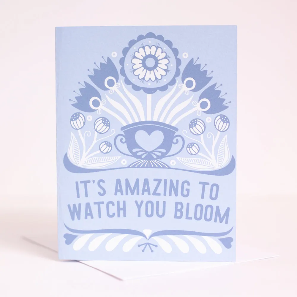 flower congratulations card, so proud of you card for congrats, love watching you bloom card