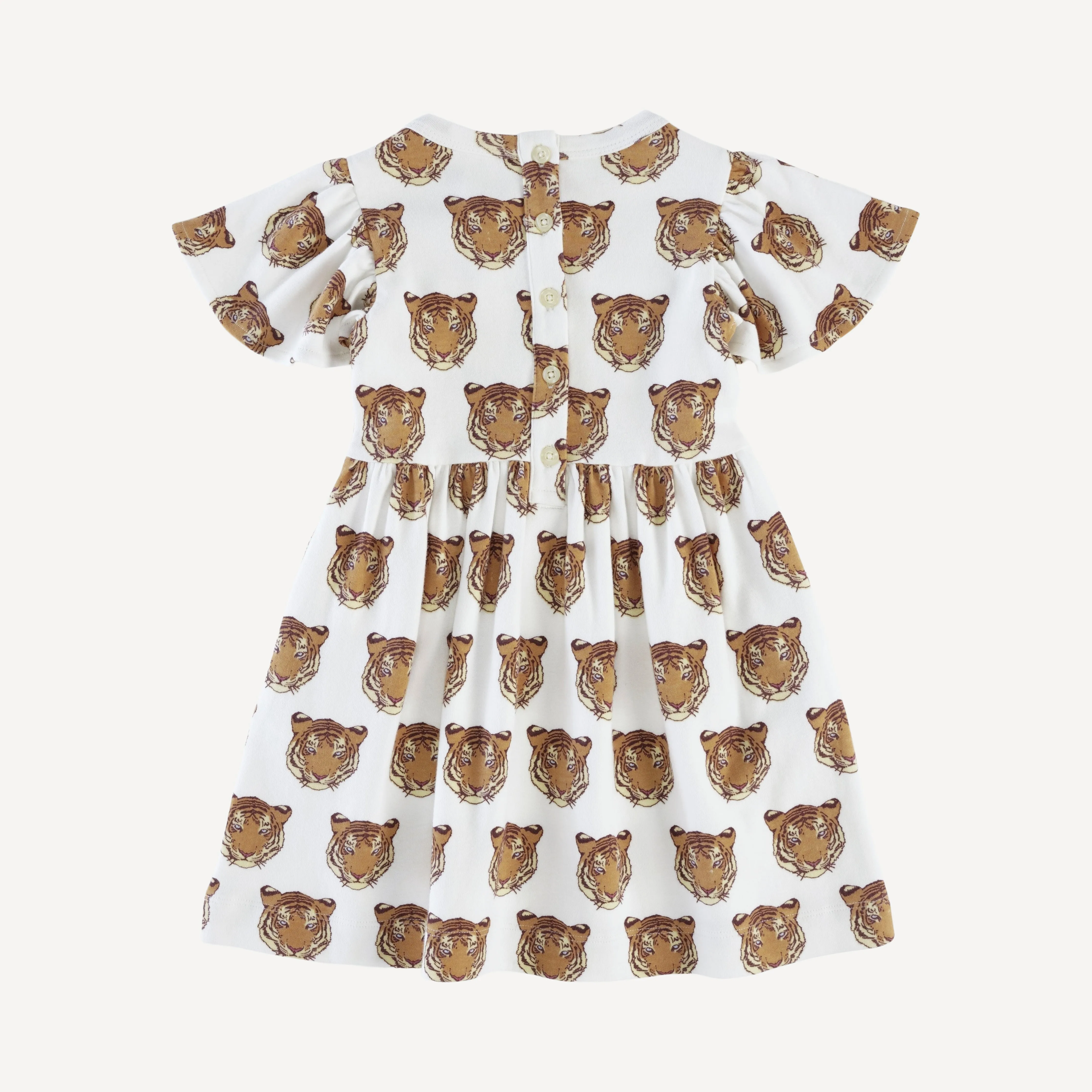 flutter sleeve dress | tiger | organic cotton interlock